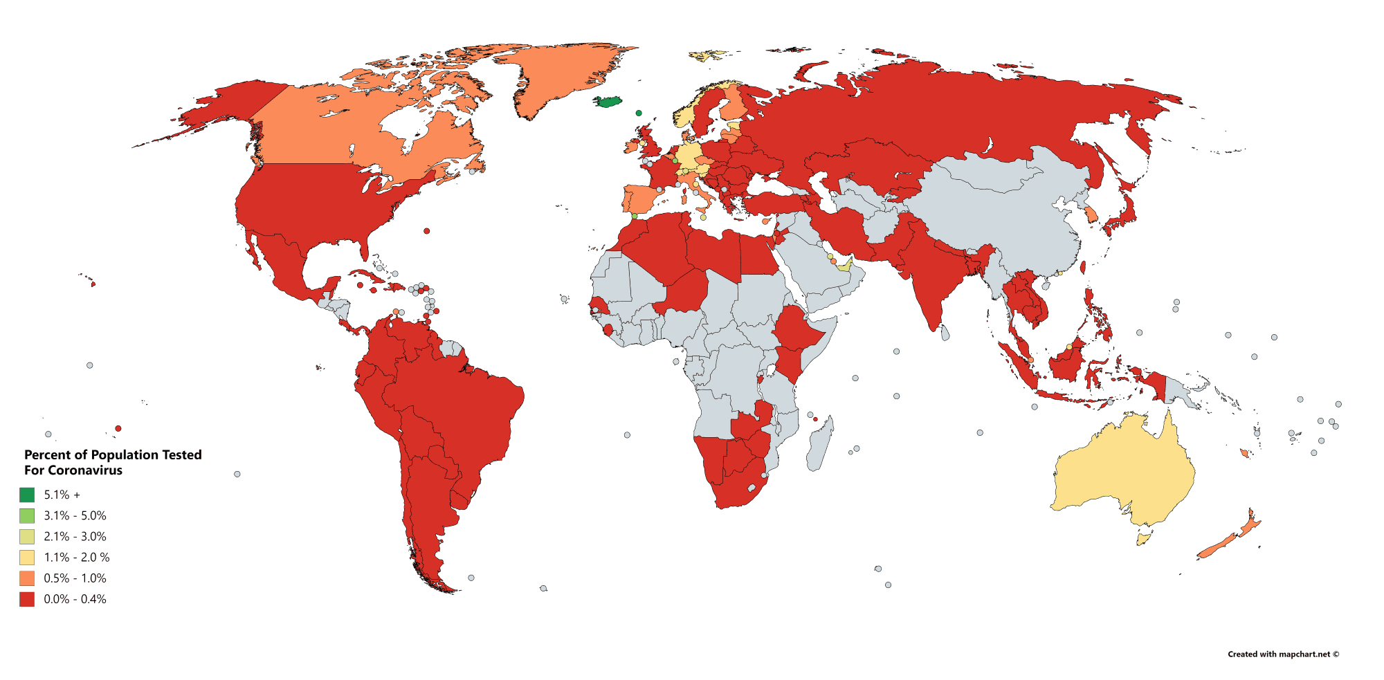 Percent of Population Tested For Coronavirus (Covid-19)